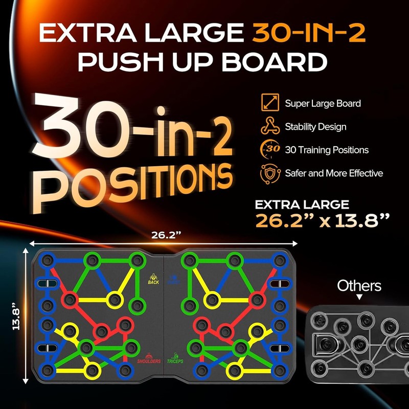 Extra Large Push Up Board 30-in-1 Portable Pushup Stands Home Gym Training1
