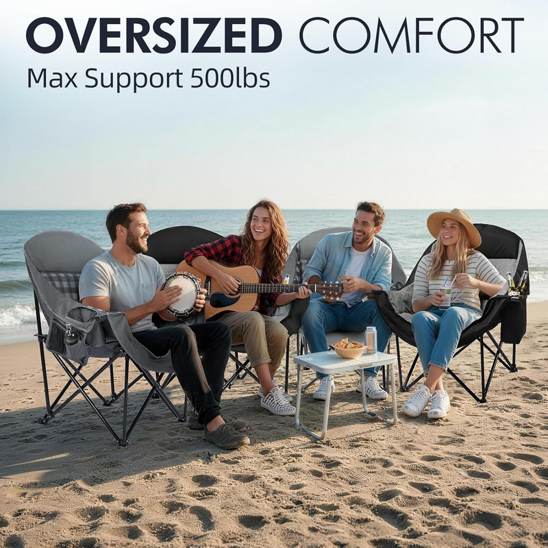 Oversized Camping Chair 2PK Heavy Duty Padded XL Outdoor Folding Lawn Chair1