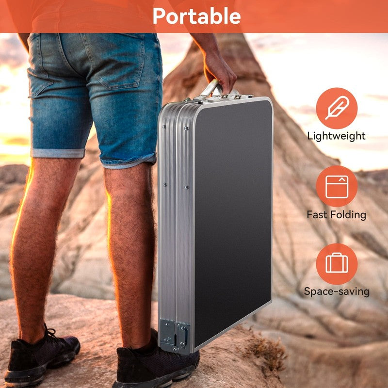 Portable Camping Table Set   Aluminum Kitchen Station W/ Storage, Adjustable Fee10