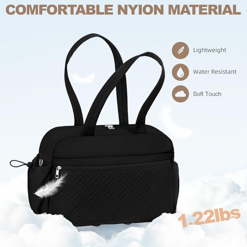 Gym Bag Women Lightweight Duffle Shoe Wet Compartment Yoga Travel Black7