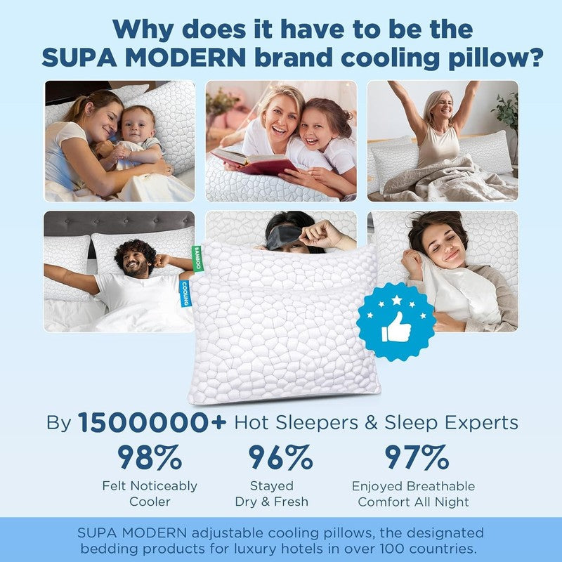 Cooling Pillows Queen Set of 2, Shredded Memory Foam, Adjustable Firm Pillow8