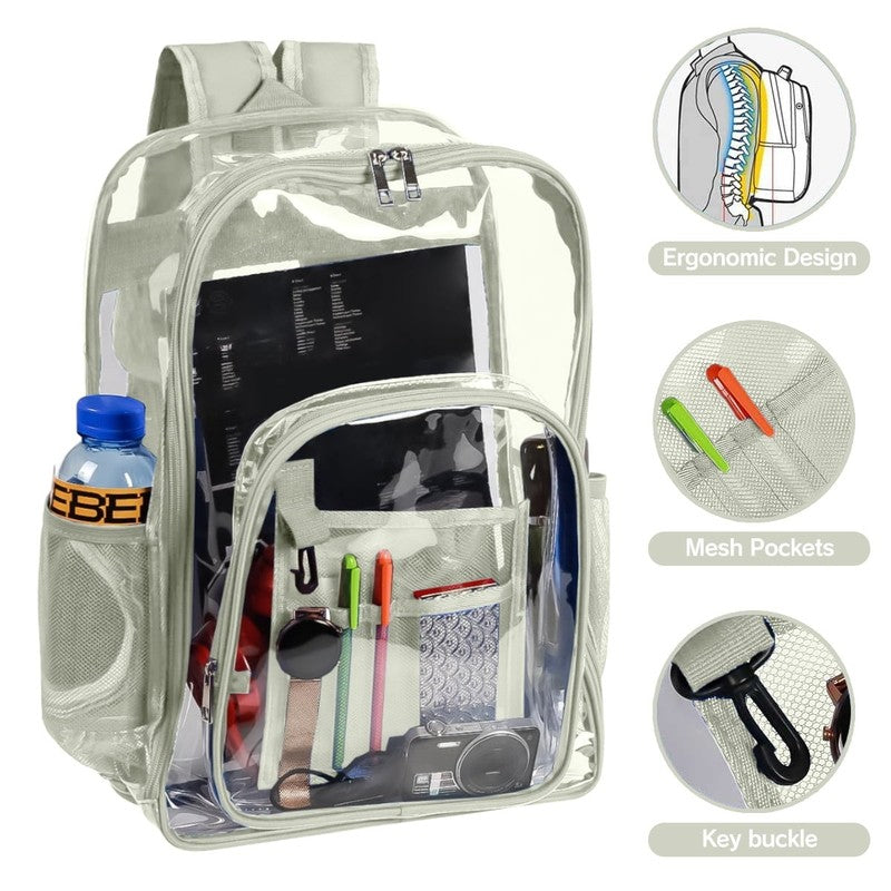 Waterproof Clear Backpack Heavy Duty PVC Transparent Large Capacity Backpack wit3
