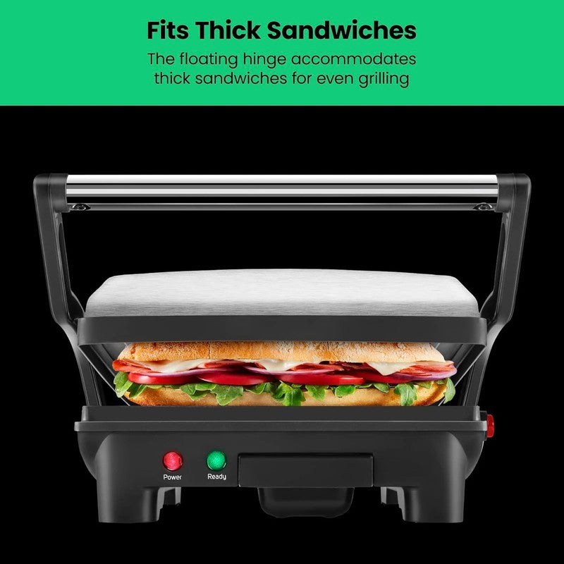 Panini Press Grill 4-Slice Nonstick Sandwich Maker Stainless Steel Black5