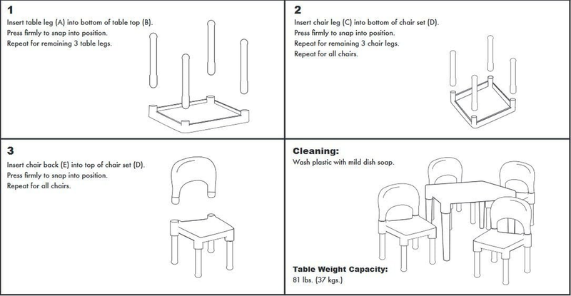 Kids Table & 4 Chairs Set Yellow Toddler Activity Playtime Arts Crafts 5pc7