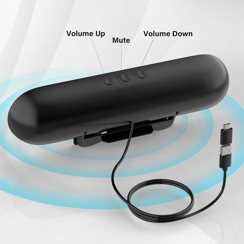Computer Speaker for Desktop PC Monitor Loud Sound USB Volume Control Black3