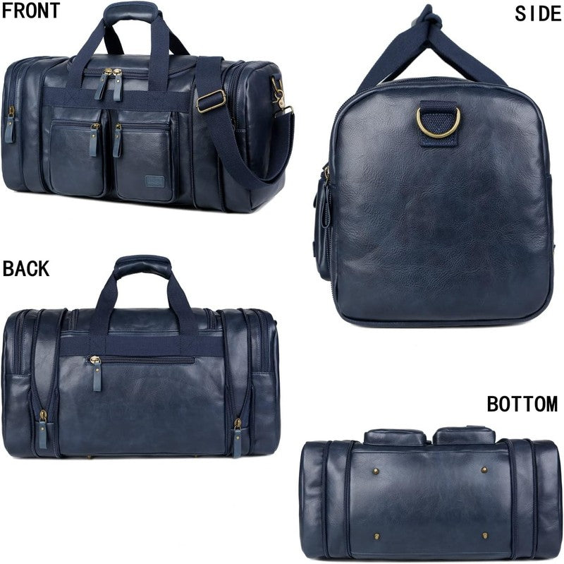 Vegan Leather Travel Duffel Bag Weekender Carry On Overnight Sports Bag HB 213