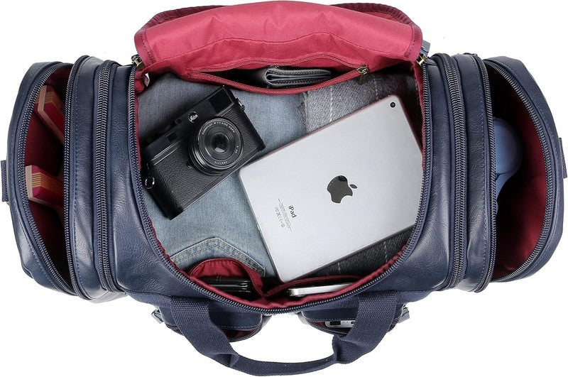 Vegan Leather Travel Duffel Bag Weekender Carry On Overnight Sports Bag HB 215