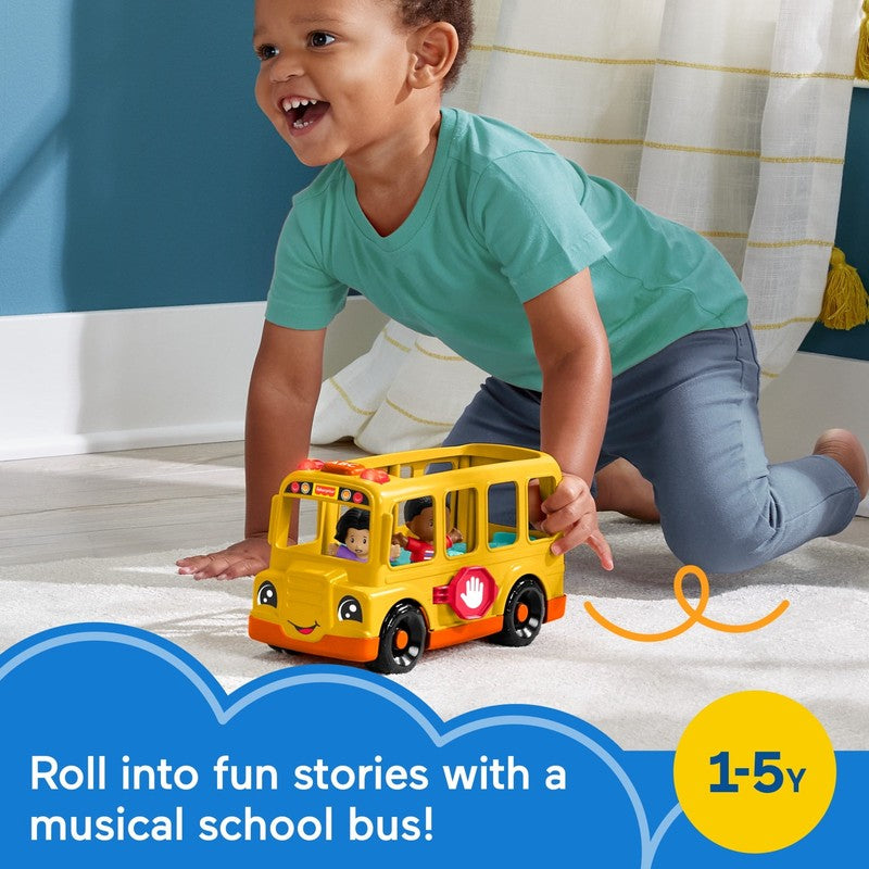 Fisher-Price School Bus Musical Toddler Toy Vehicle with 2 Figures1