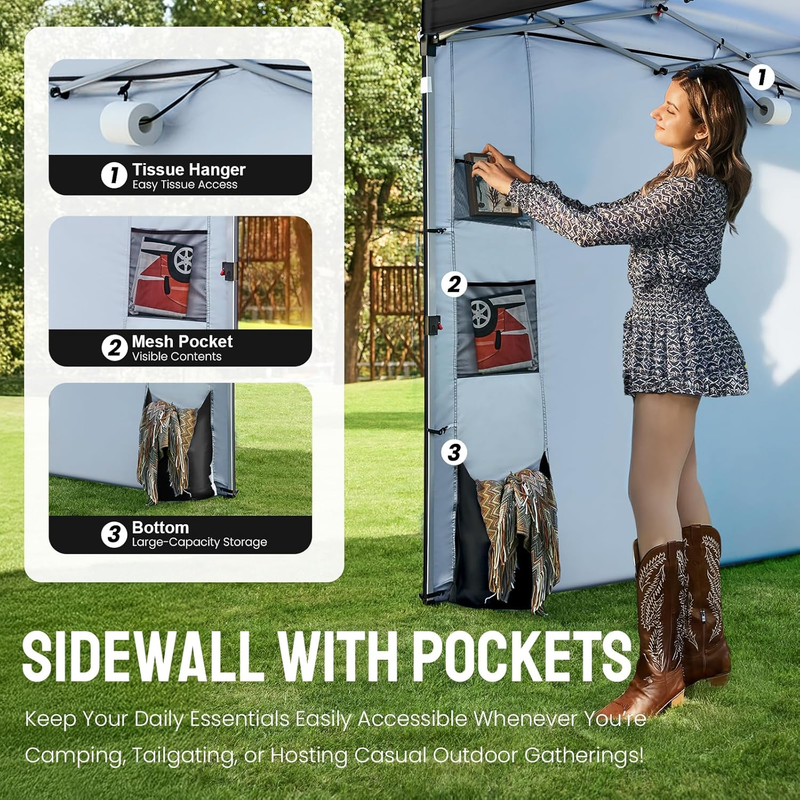 Crown Shades 10x10 Outdoor Pop Up Canopy Tent Easy Setup Sun Shelter Black3
