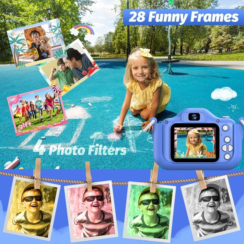 Kids Selfie Digital Camera Toy w/ Protective Cover 32GB SD Card Ages 3 92