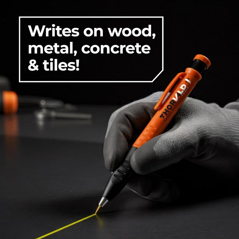 New 3 In 1 Carpenter Pencils with Finger Grip for Construction   Incl. 7 Leads +1