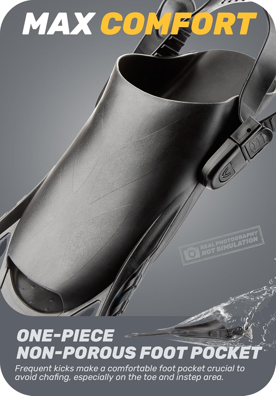 Travel Size Snorkel Fins Adjustable Open Heel Swim Fins for Diving Snorkeling4