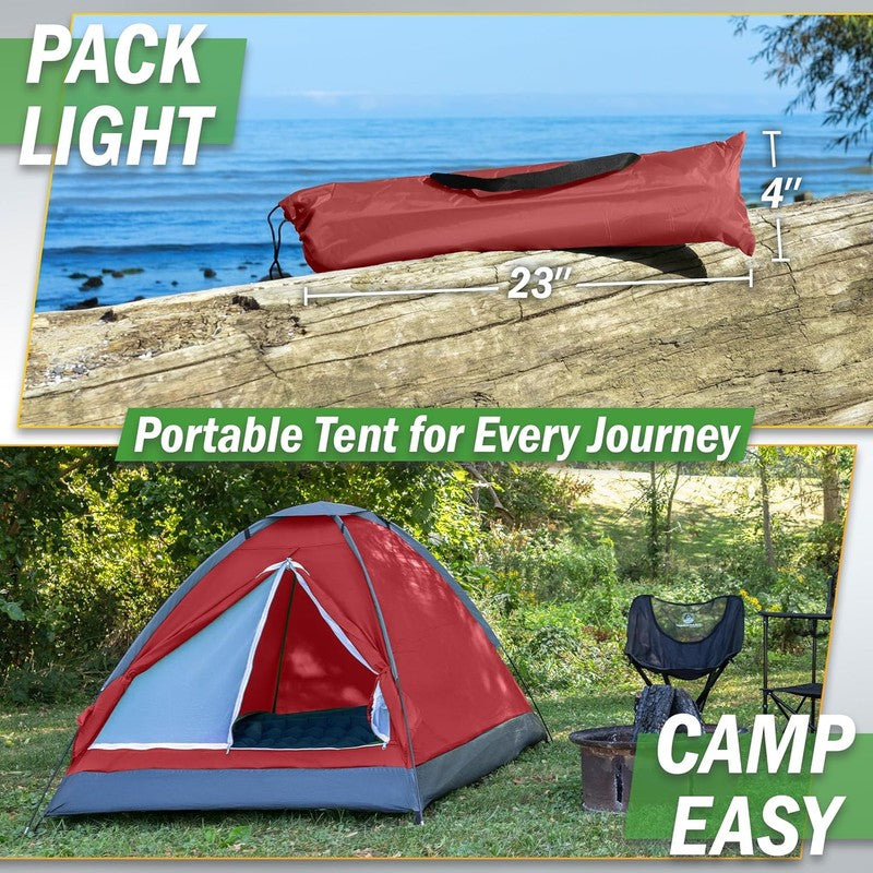 2 Person Camping Tent with Rain Fly and Carrying Bag   Lightweight Outdoor Pop u4