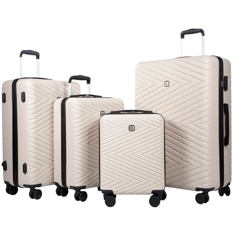 4 Piece Hardshell Luggage Set Hardside Lightweight Suitcase with TSA Lock Spinne2
