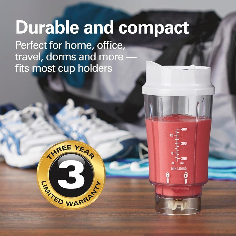 Portable Blender 14Oz BPA Free Cup & Lid, Stainless Steel Blades, White 51101V4