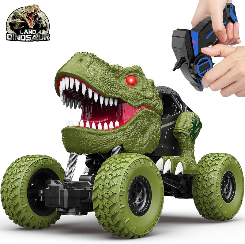 Remote Control Dinosaur Car for Kids Boys, 2.4Ghz All Terrain Remote Control Din10