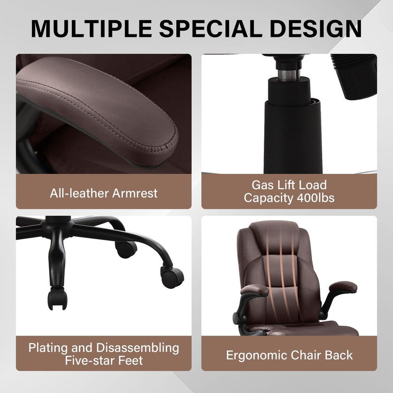 Leather Office Chair, Big and Tall Office Chair 400LBS Wide Seat Ergonomic Compu5