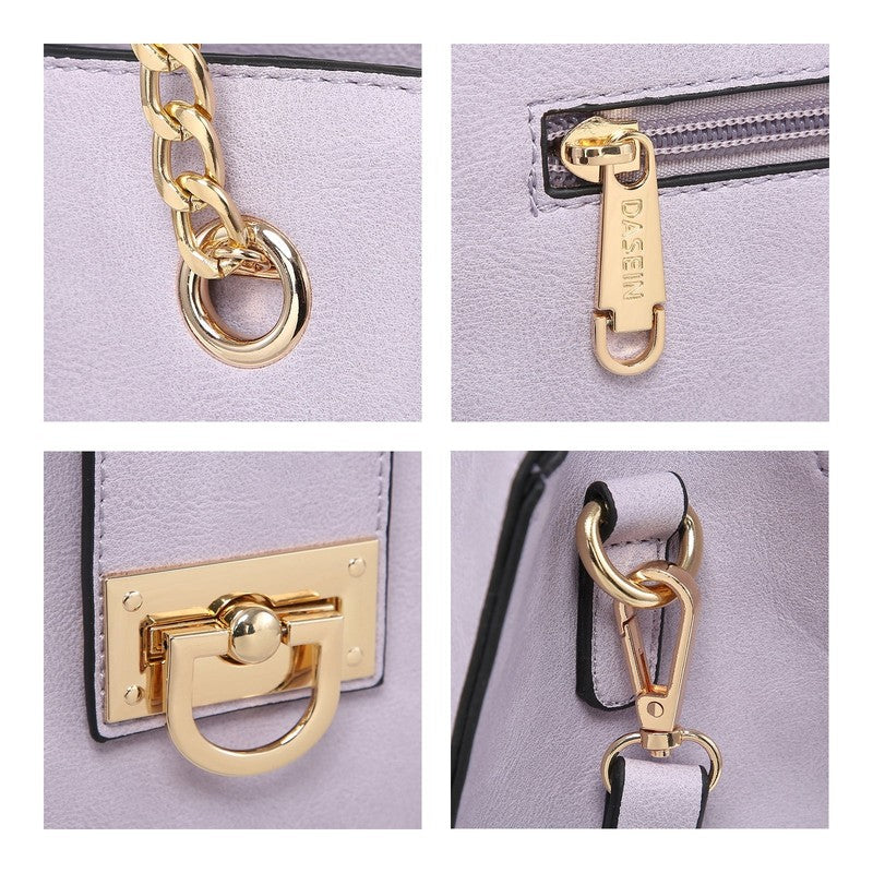 Women Hobo Bag Vegan Leather Tote Chain Shoulder Satchel Bag with Clutch4