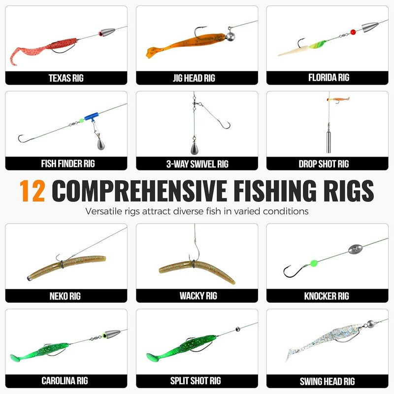 Fishing Tackle Box Kit: 264/397 Pcs Accessories for Bass & Trout Fishing4