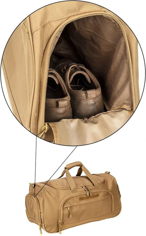 Gym Duffel Bag for Men Sports Duffel Bag with Shoe Compartment (Tan Model B)4