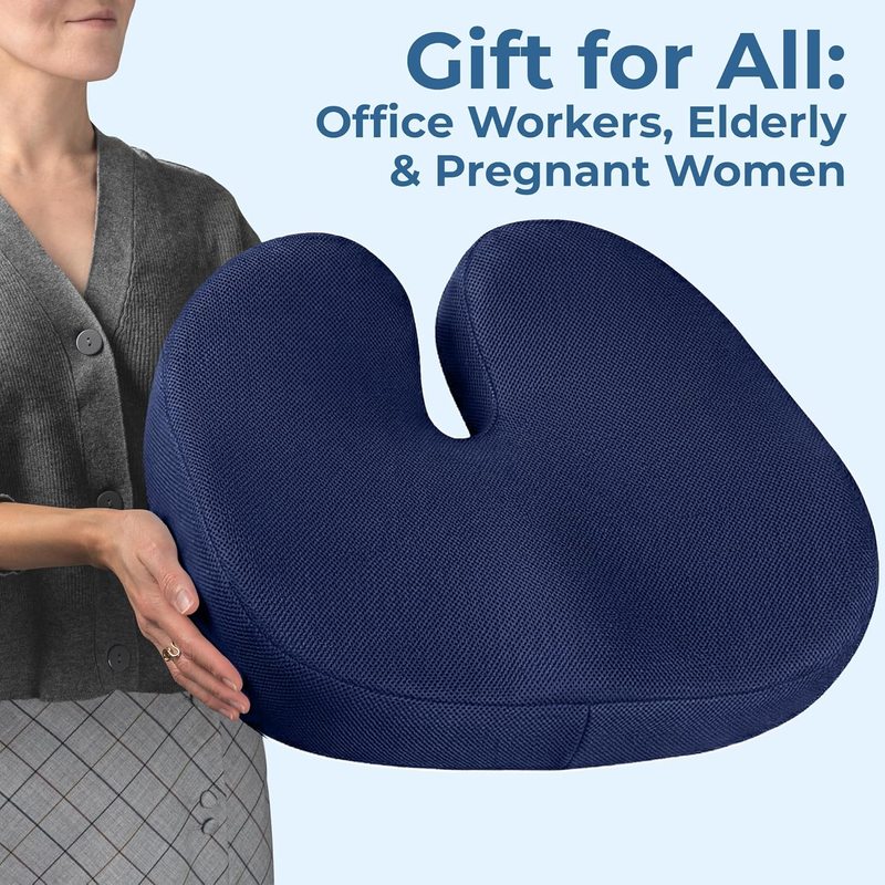 Seat Cushion - Memory Foam Chair Cushion for Tailbone Pain Relief - Ergonomic Su6