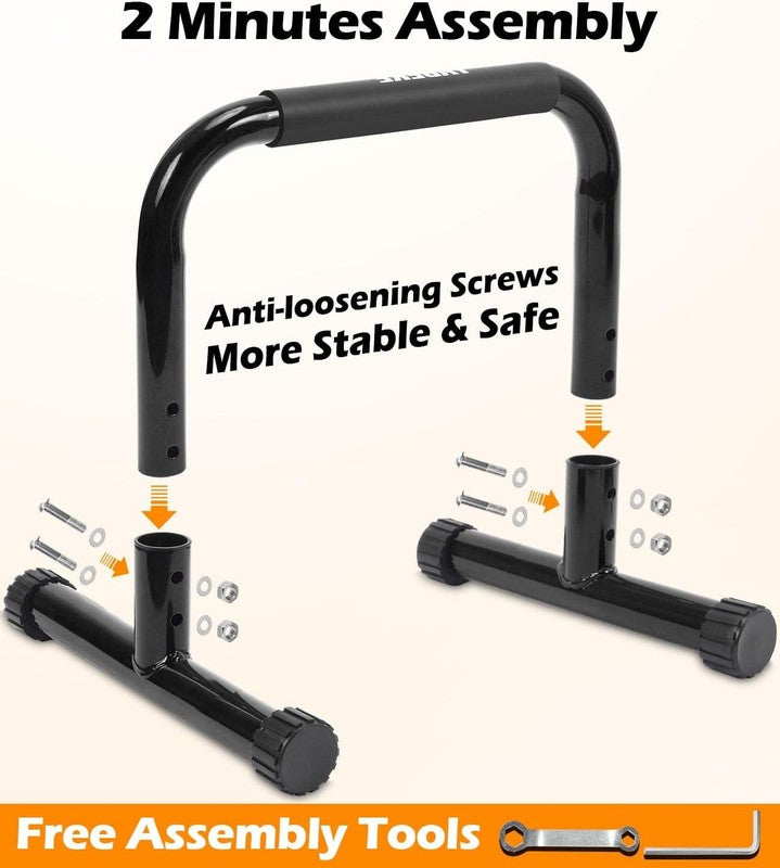 14" Push Up Parallettes & Dip Bars Heavy Duty Foam Handle Calisthenics L Sit6