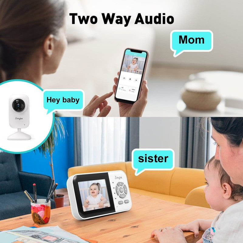 Dual Camera Video Baby Monitor, 2.8" LCD, Wireless, Night Vision, 2-Way Audio, A1