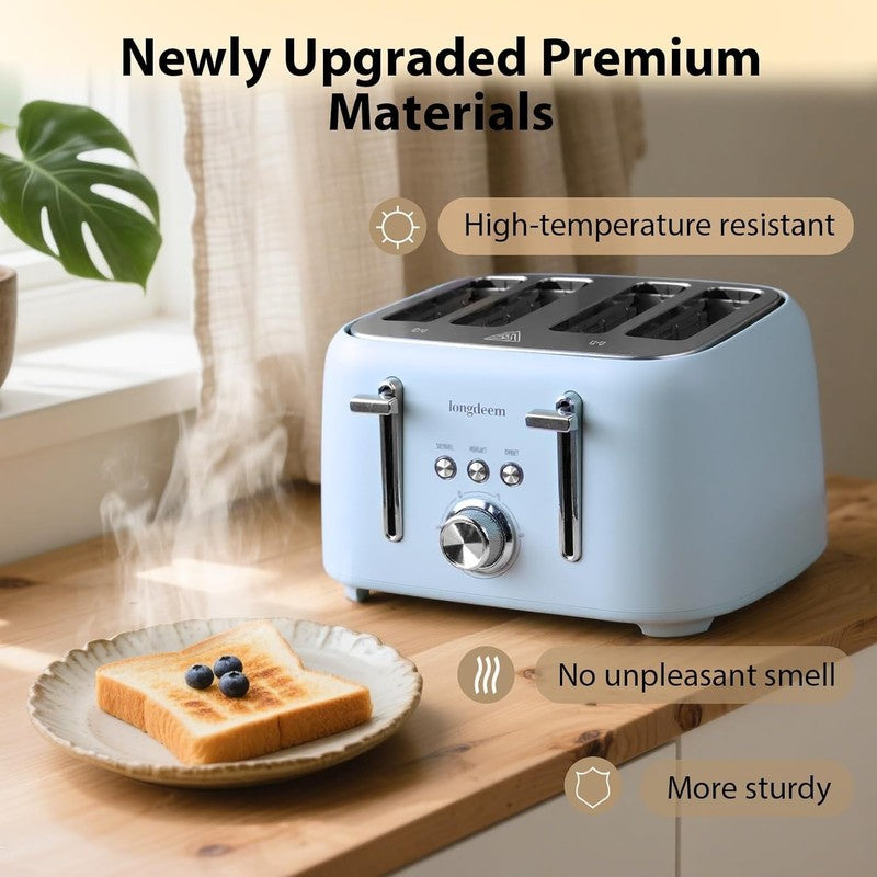 4 Slice Stainless Steel Toaster Extra Wide Slots High Lift 6 Browning Blue1