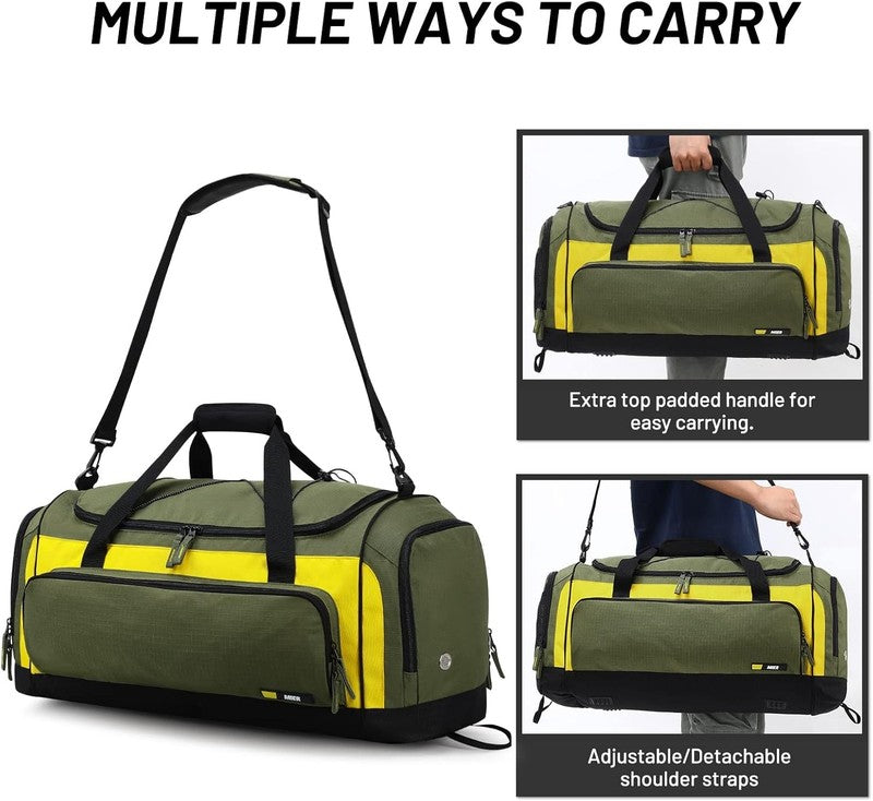 60L Large Gym Duffle Bag Shoes Compartment Lightweight Travel Fitness2