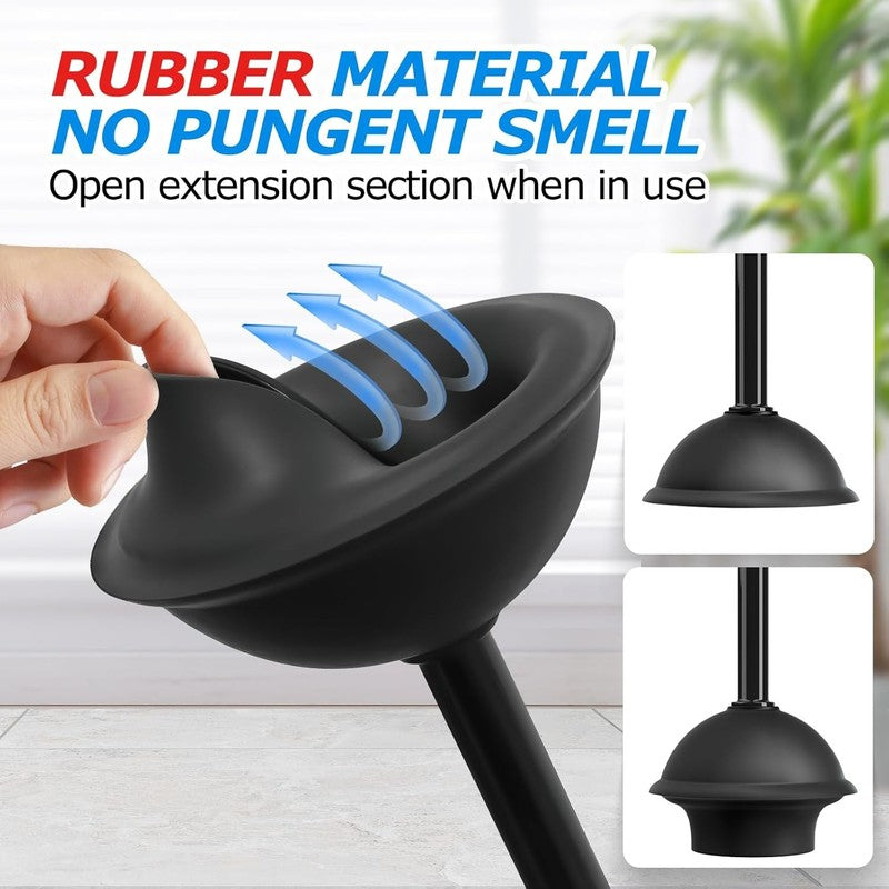 2 in 1 Toilet Plunger & Brush Set with Extended Handle for Easy Cleaning3