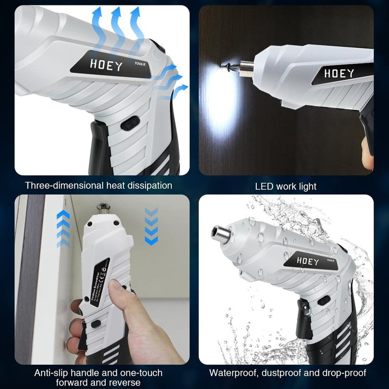 47-in-1 Cordless Electric Screwdriver LED USB Dual Position Handle Home DIY6