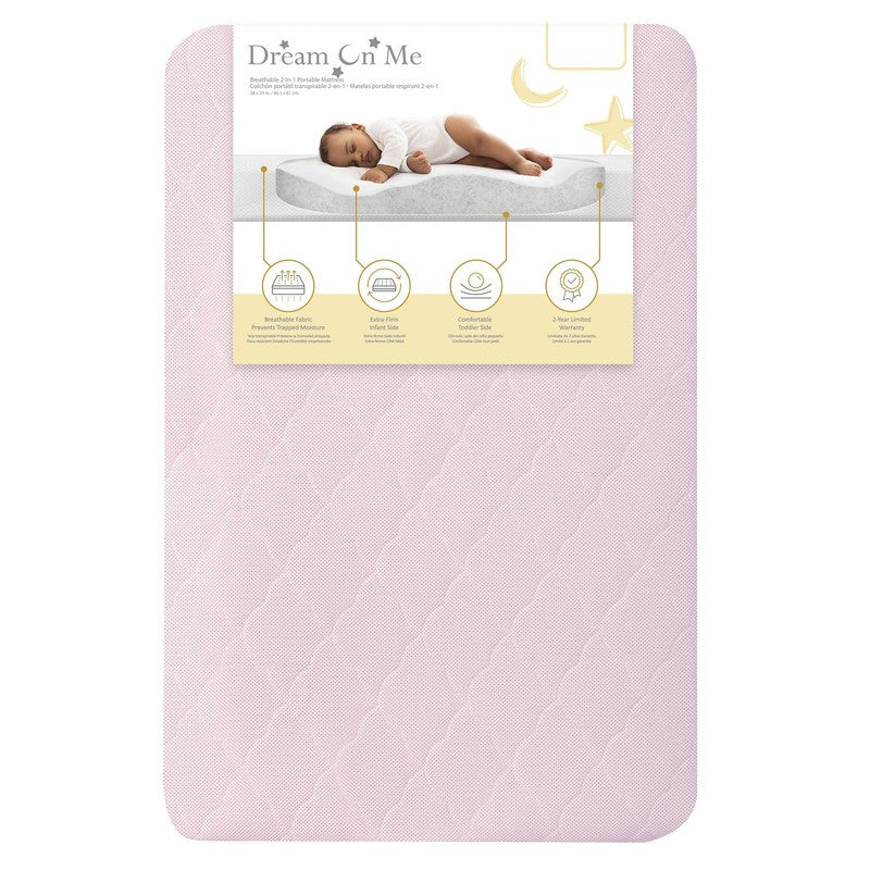 Rest EZ 2 in 1 Mini Crib Mattress, Pink0