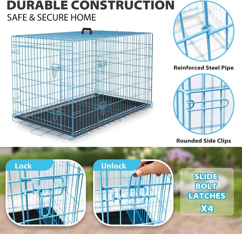 Large 36" Pet Cage with Plastic Tray and Handle3
