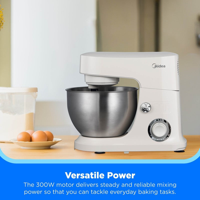 5 Quart Cream Stand Mixer, 300W Small Kitchen Mixer with Bowl, Double Hook, Hand2