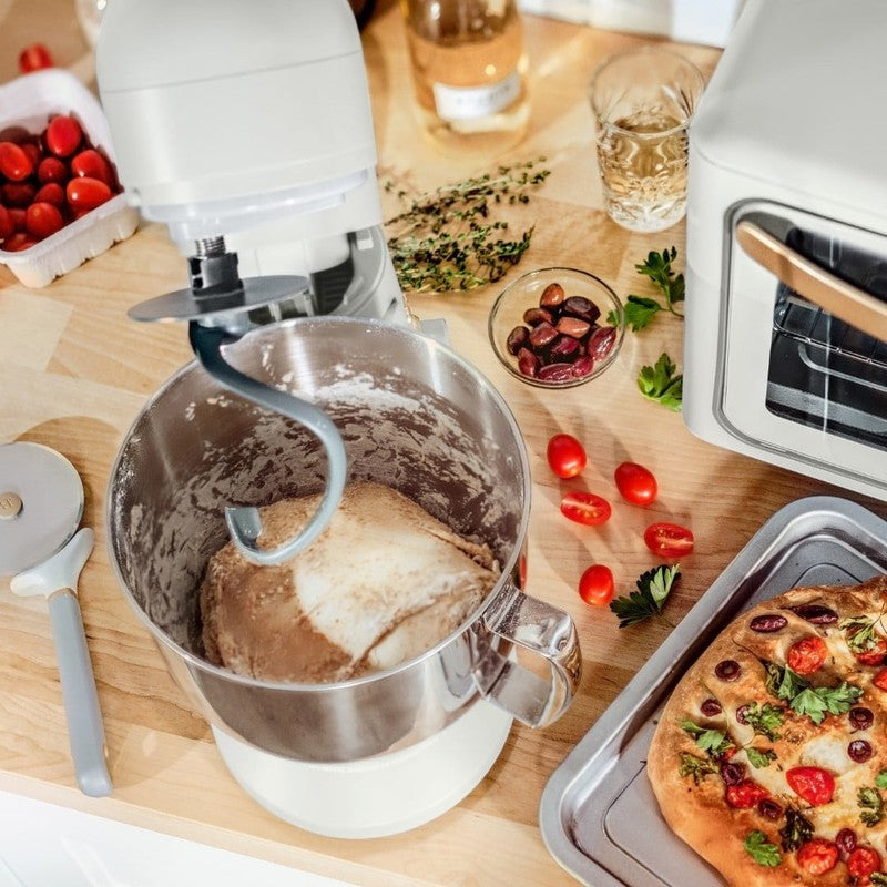 Beautiful 5.3 QT Stand Mixer w/ Flat Beater, Dough Hook by Drew Barrymore White7