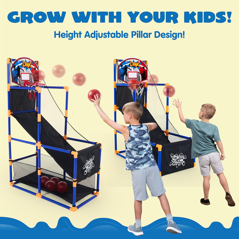 Arcade Basketball Game Set w/ 4 Balls Hoop Indoor Outdoor Kids 3 12 Air Pump2
