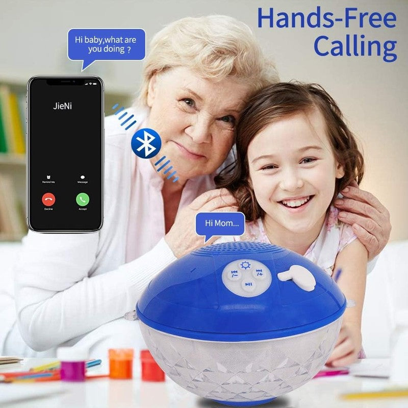 Bluetooth Pool Speaker with Colorful Light, Portable Floating Pool Speaker IP68 2