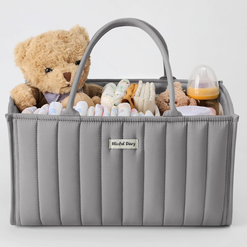 Baby Diaper Caddy Organizer Storage Basket Newborn Essentials Gray7