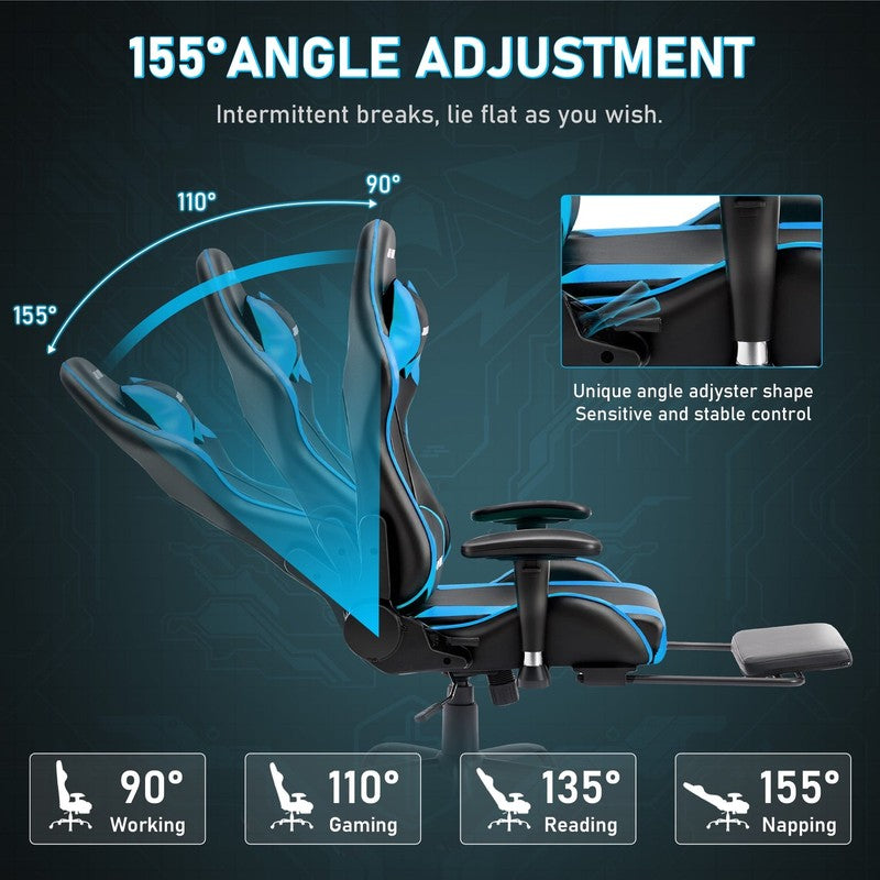 Game Chair,Ergonomically Designed Computer Chair with Headrest and 2D Armrests,W5