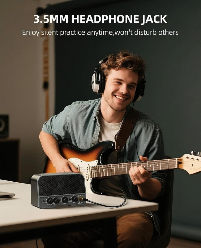 Portable 5W Mini Guitar Amp Rechargeable Electric Practice Amplifier Black5