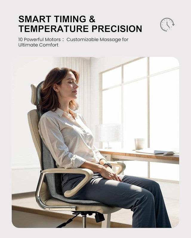 Back Massager Chair Pad w/ Heat Lumbar Support Pain Relief Seat Cushion6