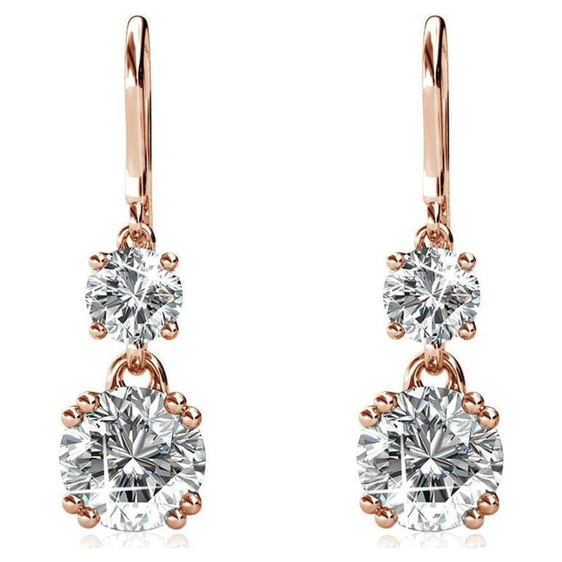 Kadence Dangle Earrings 18K Rose Gold Plated w/ Crystal Gift for Women7