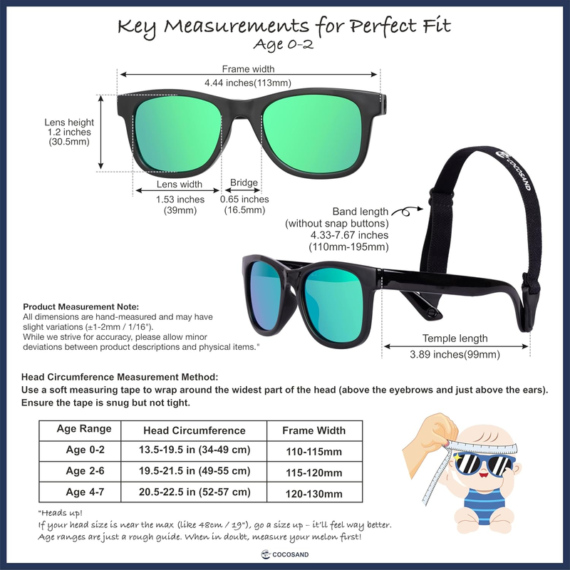 Polarized Baby Sunglasses UV400 Flexible Strap Infant Toddler 0 24 Months6