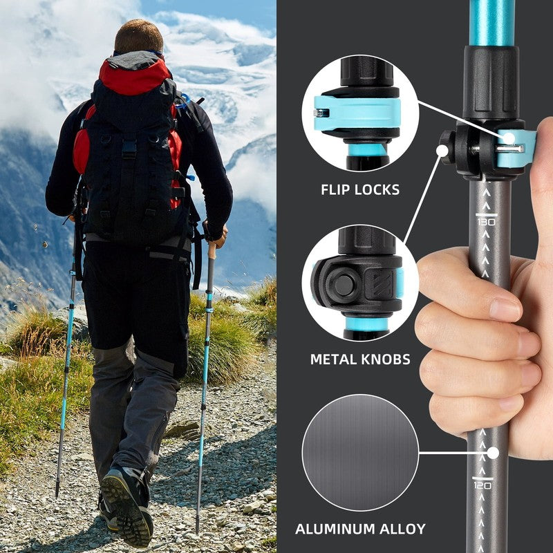 Trekking Poles, Collapsible Hiking Poles,Lightweight and Compact Walking Sticks 4