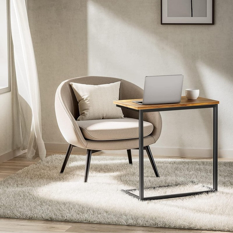 C Shaped End Table 27" High, Sofa Side Table for Couch, Slide Under Design5