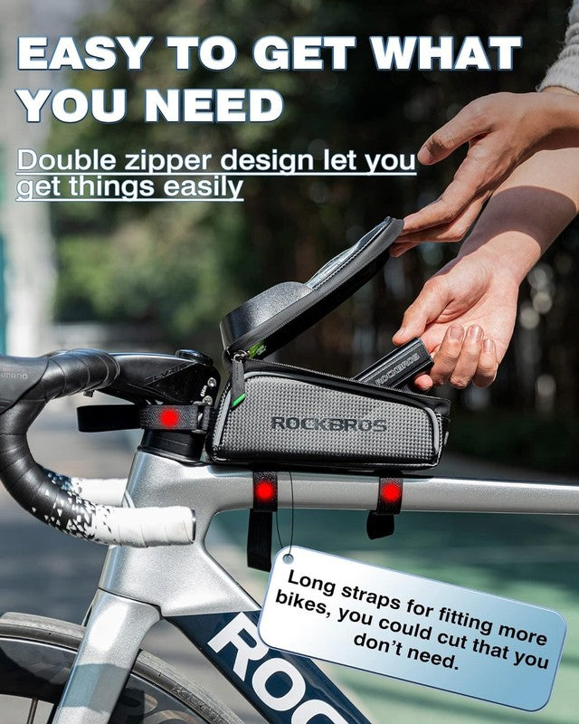 Waterproof Bike Phone Frame Bag Tube Pouch Cycling Accessory for Phones 7"5