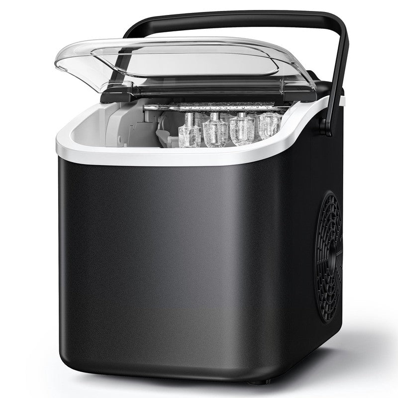 Countertop Ice Maker, 26Lbs Portable Small Ice Makers with Handle, 8 Cubes in 6 1