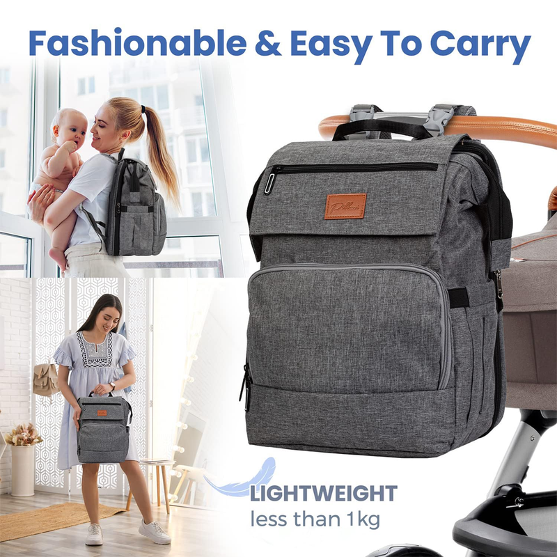 Baby Diaper Backpack Waterproof Travel Bag w/ Changing Pad for Boys Girls5