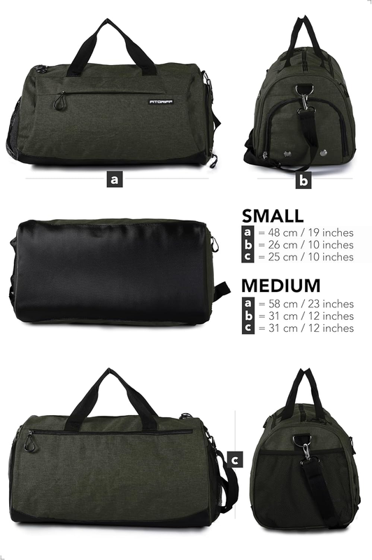 Gym Duffle Bag w/ Shoe & Wet Compartment Travel Sports Fitness Bag5