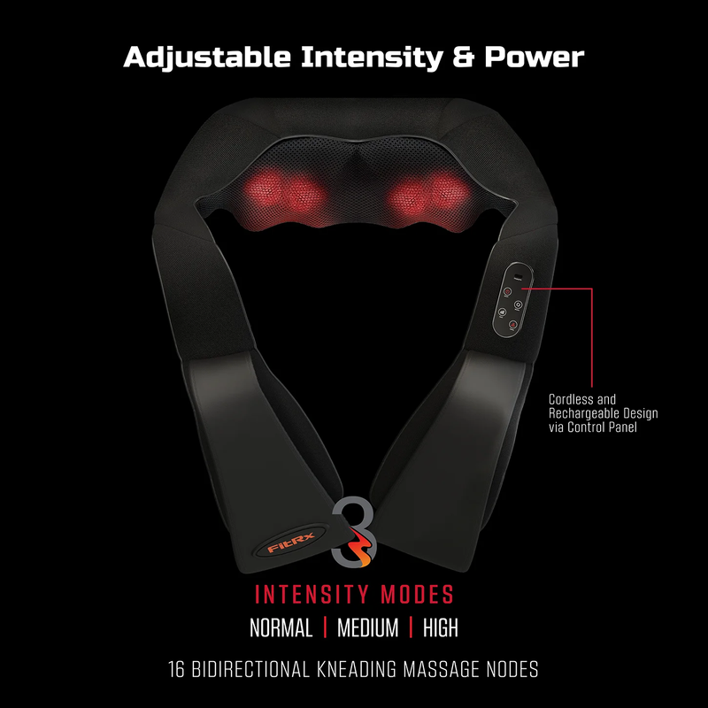 Cordless Shiatsu Shoulder Back Neck Massager w/ Heat USB Rechargeable Black1